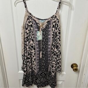 Floral Lace Trim Dress